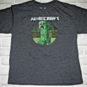 Boys size 14-16 minecraft short sleeve gray shirt